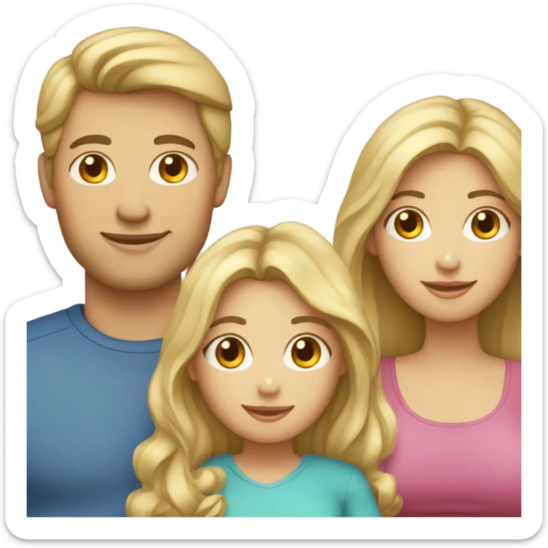 Family;blonde-dad,brunette-haired-pregnant-mother, blond-haired-baby-boy sticker