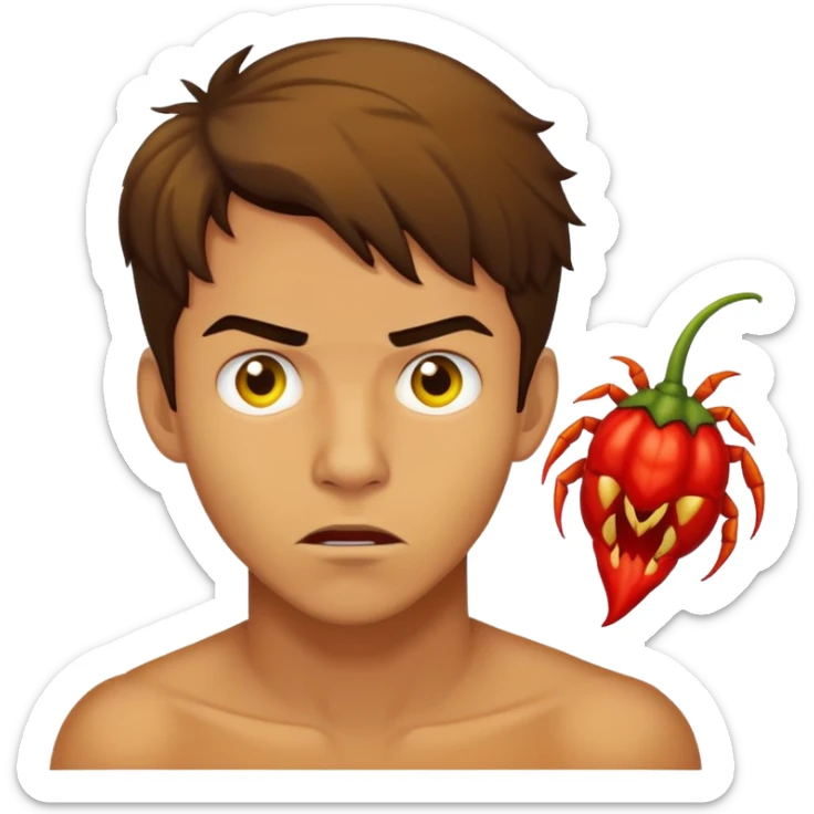 Trinidad moruga scorpion yellow and young man who scary of this sticker