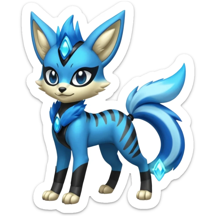 Shiny Furry Anthro Meloetta-Zeraora-Protogen-Primagen-Pokémon-Fakémon-creature sticker