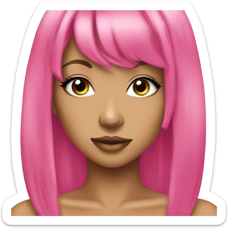 gyaru girl hot pink hair sticker