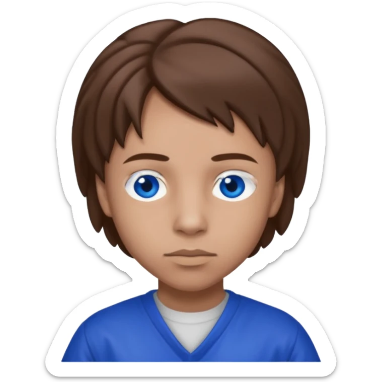 Dre from Lockdown with light skin, blue eyes, brown hair, cobalt blue inmate outfit  sticker