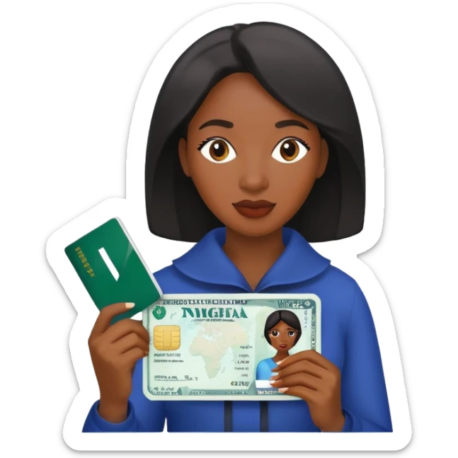 Nigeria, travel visa, black woman photo sticker