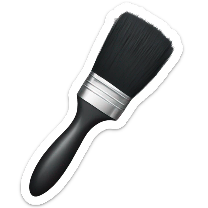 Black art brush sticker