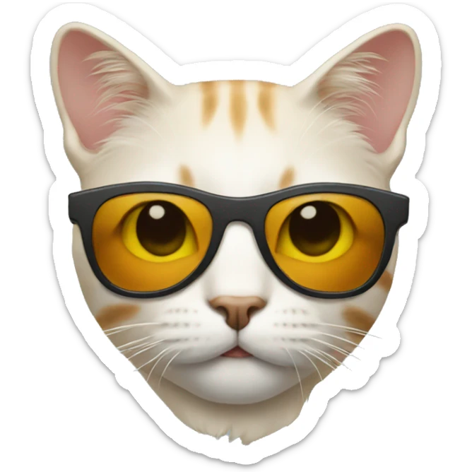 Cat with sunglasses sticker