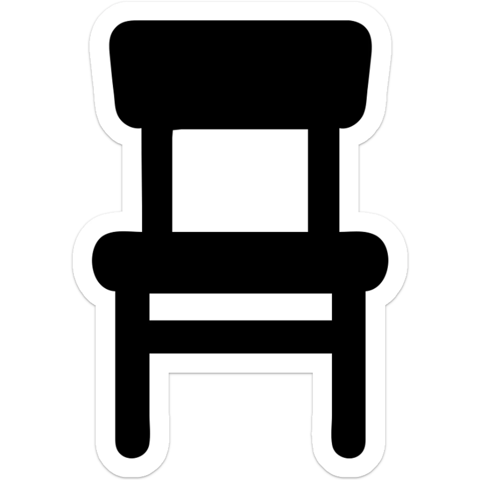 wooden chair in a rich chocolate brown color, simple and elegant, icon style sticker