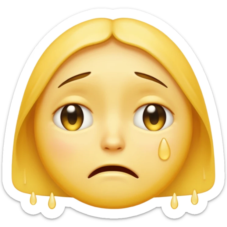 very very very very very very sad yellow faced emoji with lots and lots and lots of tears sticker