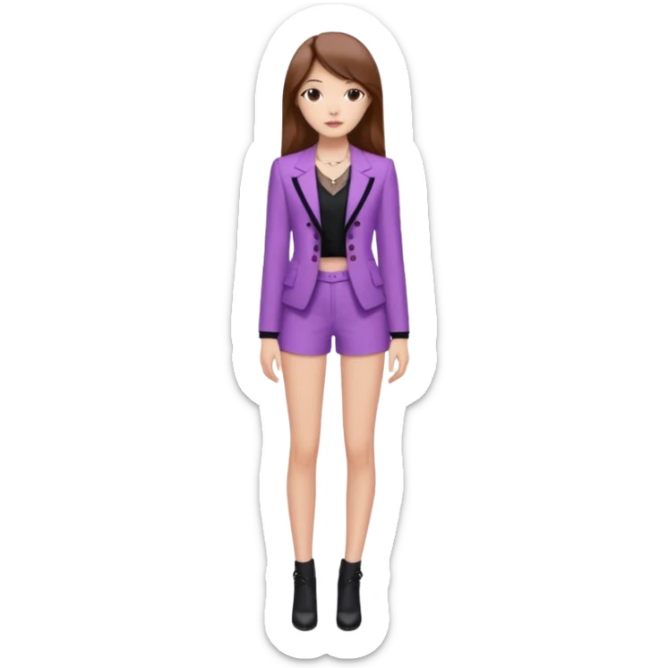 Pelo castaño,delgada,alta, mi color favorito es el lila me gusta lo coquet y lo asthetic,estoy asiendo mi Glow up y soy fan a BLAK PINK 🖤🩷 sticker