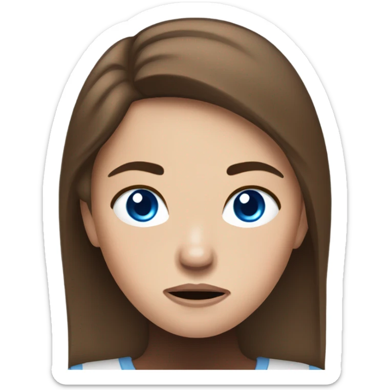 Girl with brown hair and freckles and blue eyes very mad  sticker