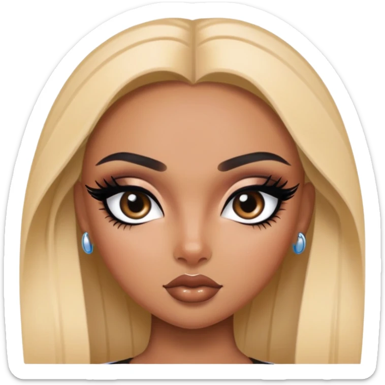 italian beauty, pretty eyes, black eyeliner, pretty bratz baddie sticker