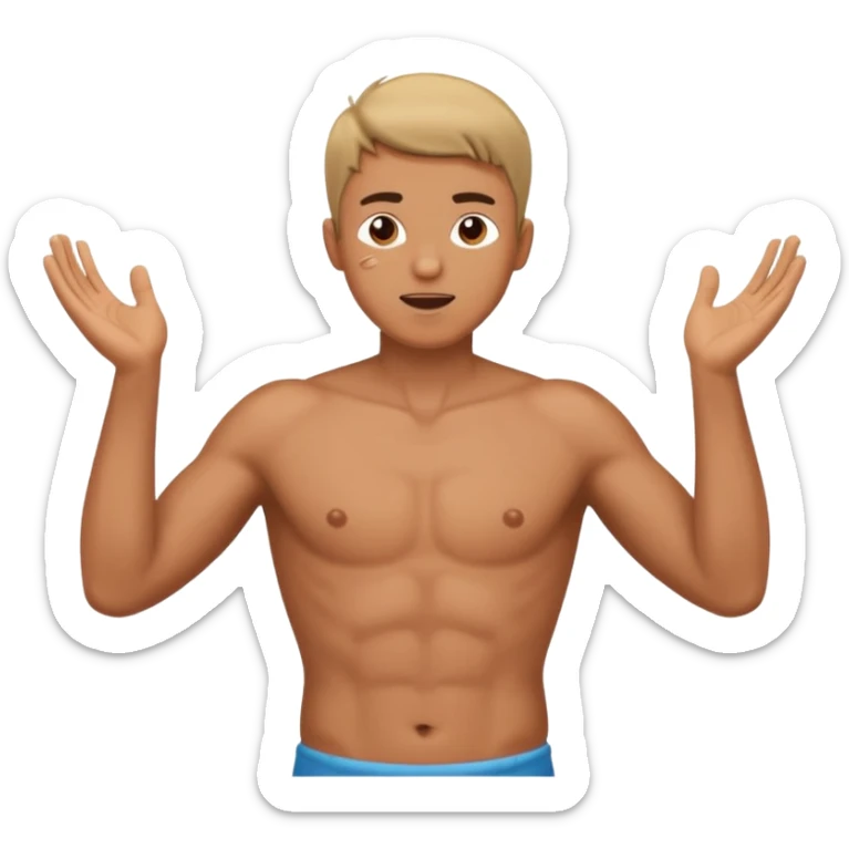 un hombre golpeándose el pecho con las manos abiertas, como haciendo un ritmo de percusión corporal sticker