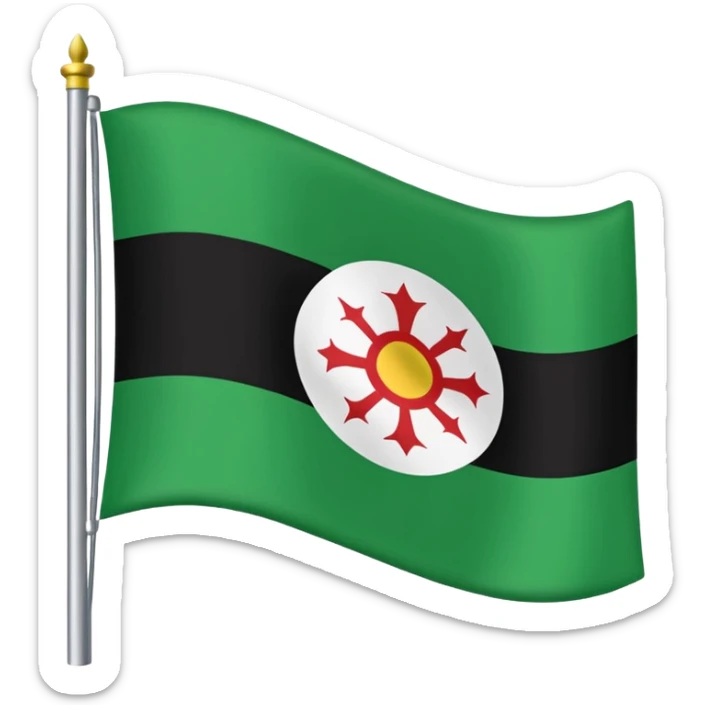 Just do a simple flag I want to put in my bio. Have u seen the panjshir flag do that it’s not in the emojis but make it exactly like the picture don’t add anything else. The colors are green white and black btw with something on the middle search it up and make it in a shape of flag like the emojis sticker