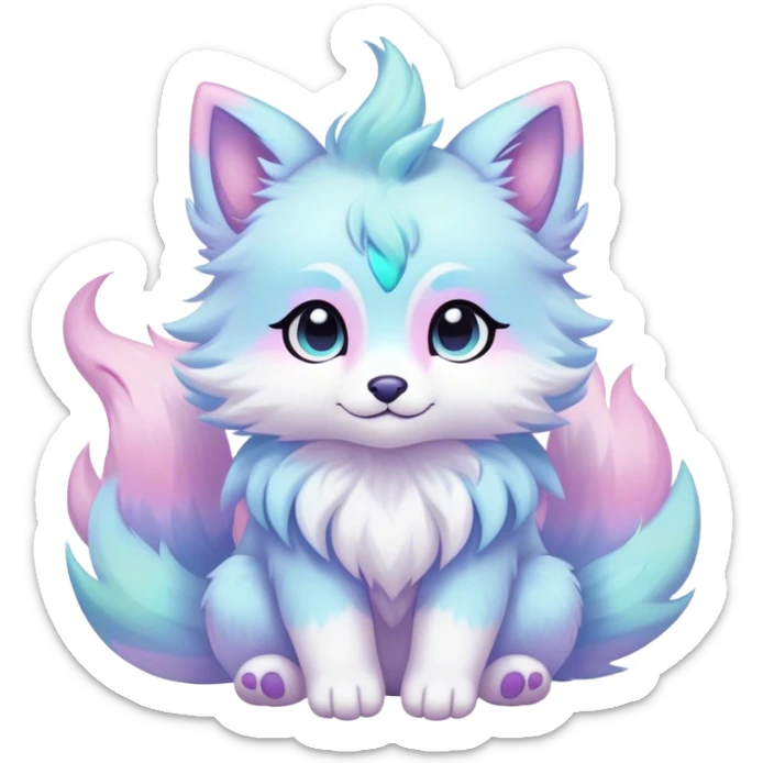 Kawaii bright fantasy ethereal anthro fursona animal sticker