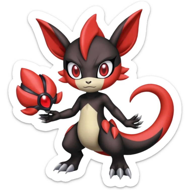 Colorful Cool Badass  Meloetta-Guilmon-Darkrai-Pokémon-Fakémon-fusion-hybrid-creature sticker