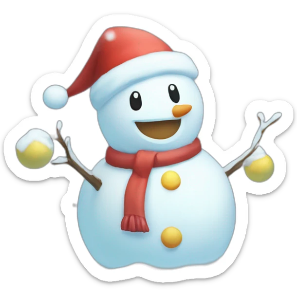 Snowman Statue Epic Mystery Legendary NewYear PokemonTheme Pokeball Snowfall Snowballs sticker