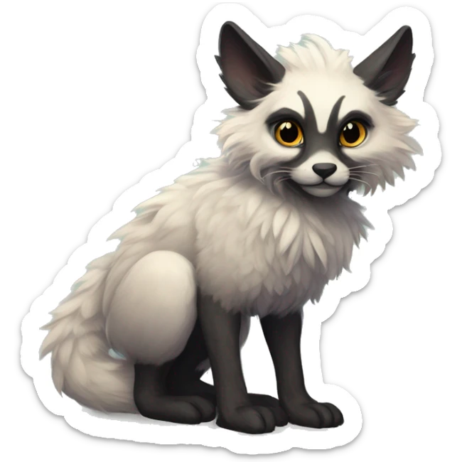 Modern Realistic Rare Fantasy Fluffy Slim Vernid-Trico-Melprin-species by LiLaiRa, by Falvie, full body sticker