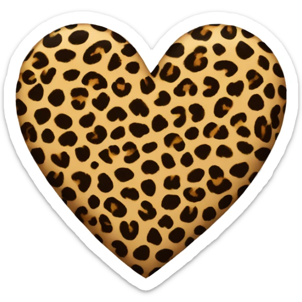 Leopard print heart sticker