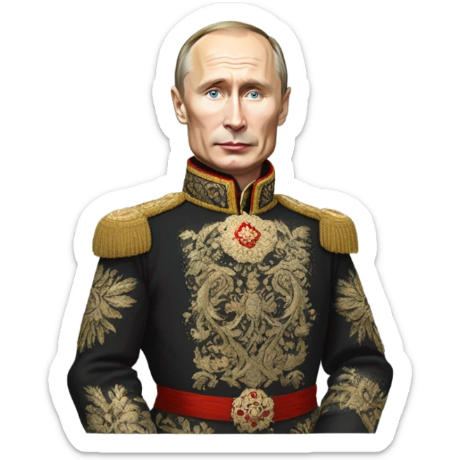 vladimir putin in Romanov dress, full total body sticker