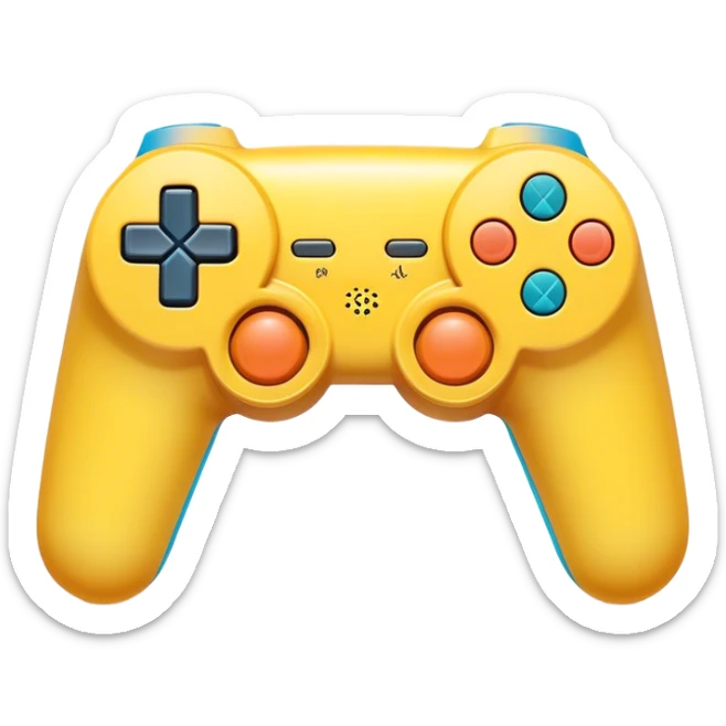 Clash of Clans aesthetic: Cinematic Playful PlayStation Move Controllers Portrait Emoji, rendered in a 3D vector-style similar to standard emojis with minimal shading and bold, simplified shapes. A compact, distinct form with signature details, softly glowing with a cutting-edge console technology charm. Simplified yet unmistakably iconic, highly detailed and consistent, glowing with a soft radiance and high shine. Stylized with a touch of technological advancement and a soft glowing outline, capturing the essence of a beloved gaming relic with a friendly, playful manner! sticker