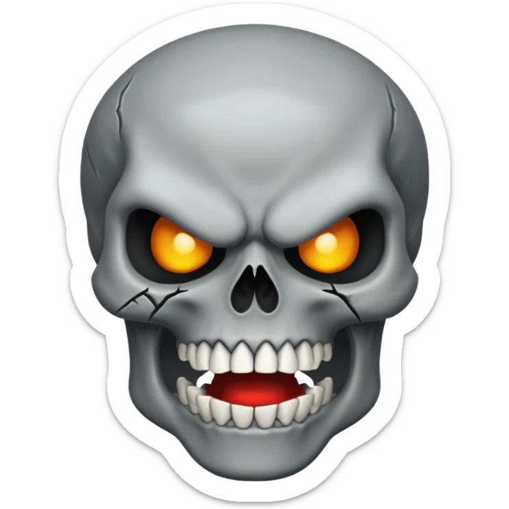 Angry skull sticker