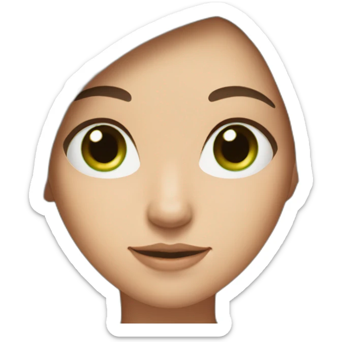 long straight brown hair girl with green eyes and freckles from head to chest sticker