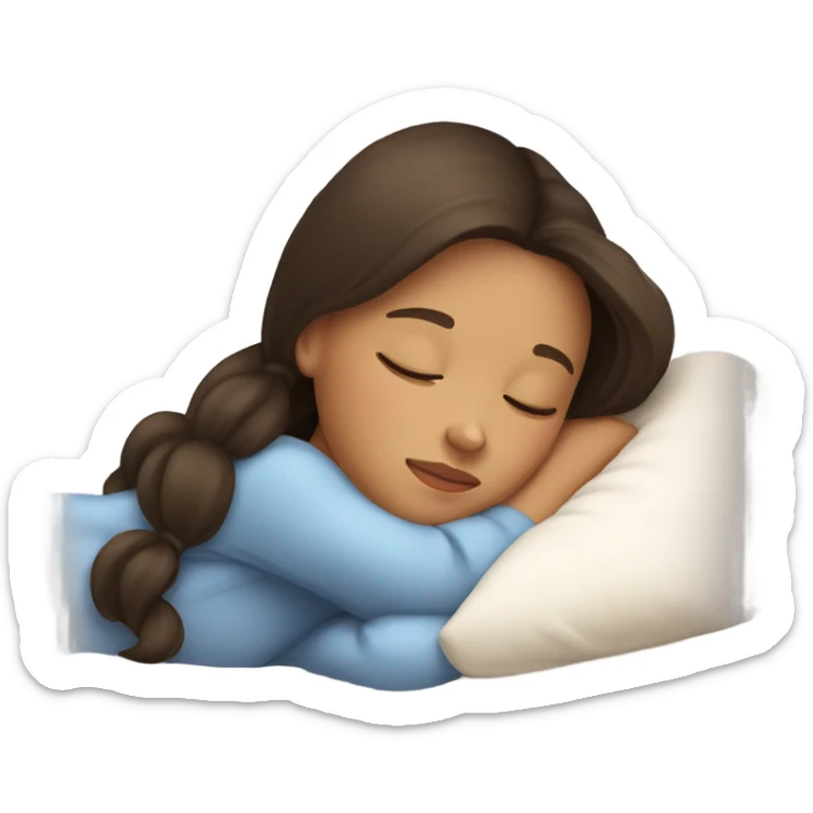 Brunette girl sleeping sticker