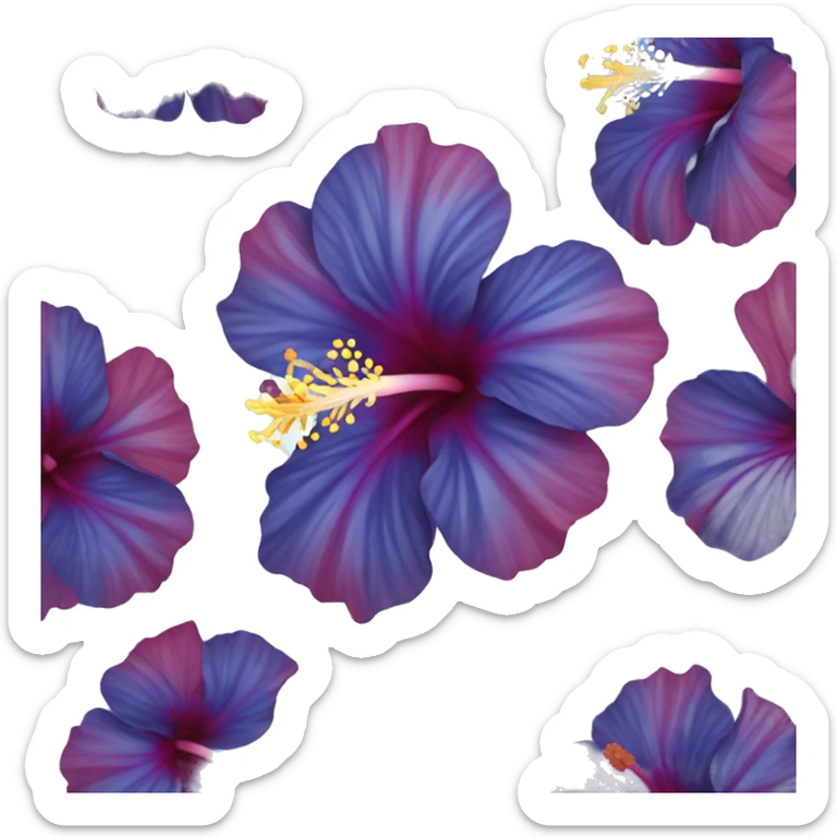 blue hibiscus flower sticker