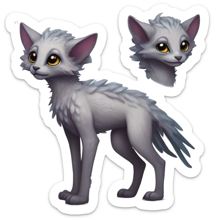  Cute Edgy Realistic Rare Fantasy eldritch Slim Vernid-Trico-Melprin-species by LiLaiRa, by Falvie, full body sticker