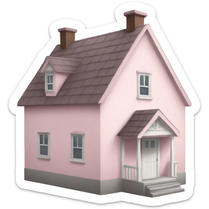 simple pale pink house sticker
