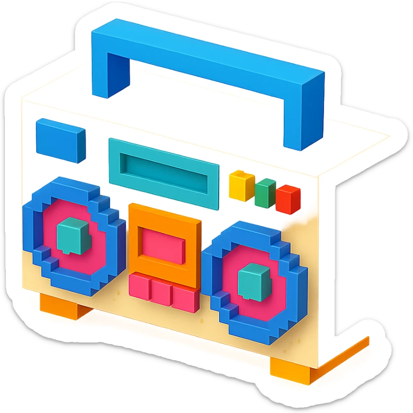 light beige boombox sticker