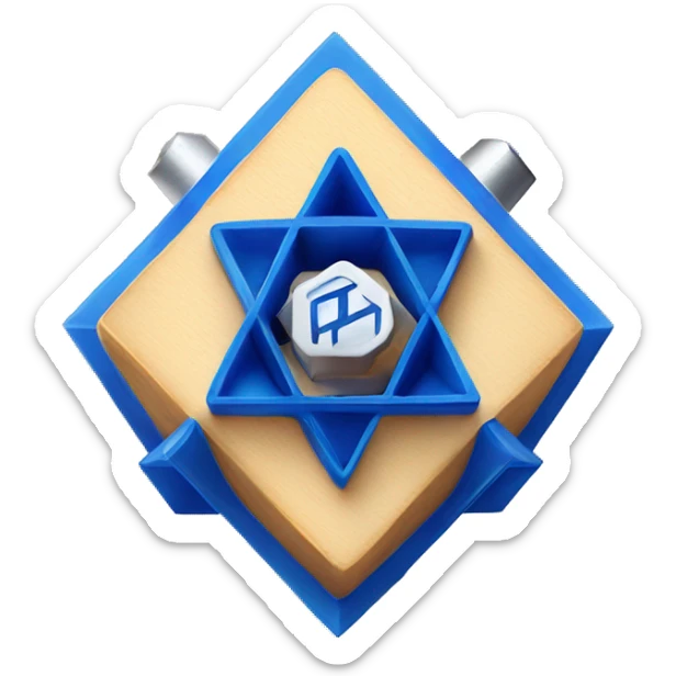 Jewish dreidel a four-sided spinning top, played during the Jewish holiday of Hanukkah sticker