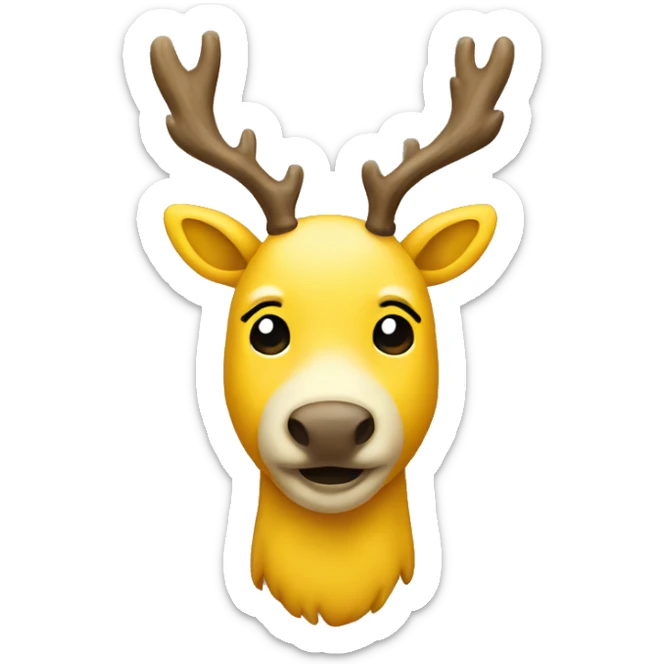 Yellow reindeer  sticker