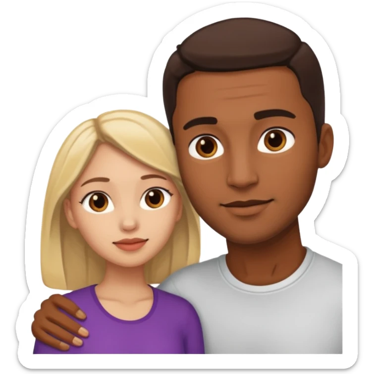 Brown skin man and light skinned woman having sex sticker