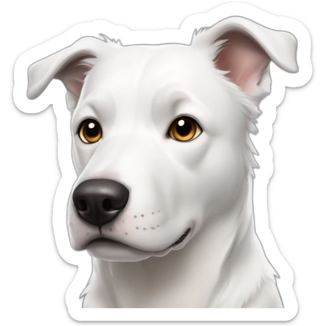 short-hair, black-and-white, border-collie-american-bulldog, white-fur-around-left-eye sticker