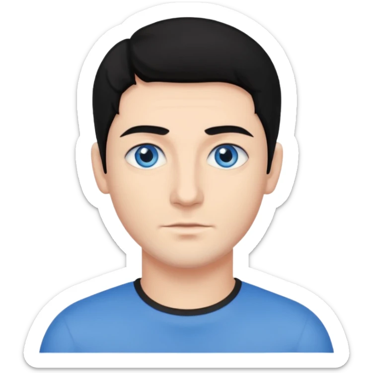 Georgian men with blue eyes and black hair with 20 kids  sticker