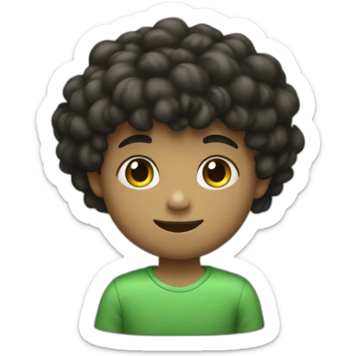 Niño de 13 años, gordo con poco pelo y papada, pelo negro, ojos verdes sticker