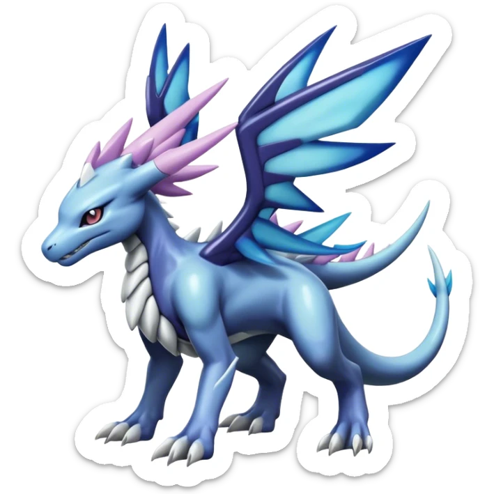  Cool Cute Edgy Shiny Godly Ethereal Digimon-Suicune-Dialga-Reptile full body sticker