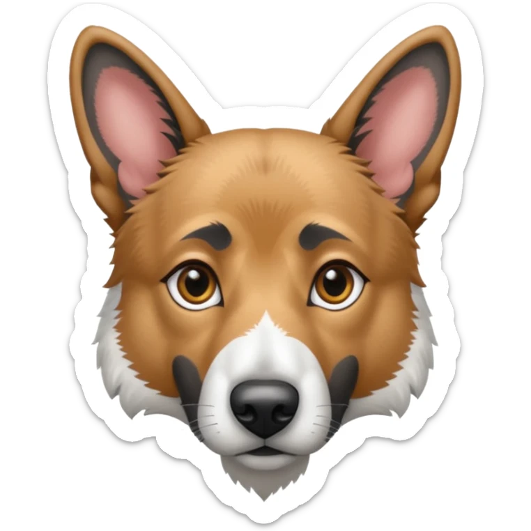 chien croisé malinois berger australien (ressemble + au malinois, yeux gris et poils mi long et gris sticker