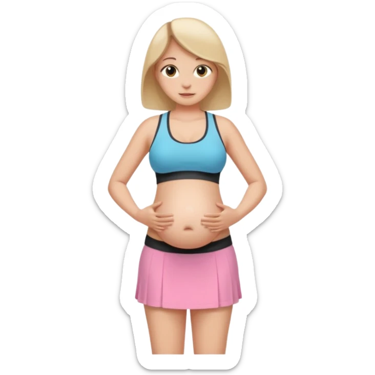 Pregnant girl wearing mini skirt and sport clothes sticker