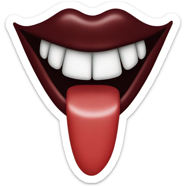 Dark red mouth sticker