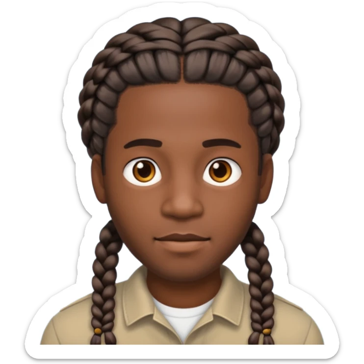 Hazme un emoji de un hombre negro con trenzas sticker
