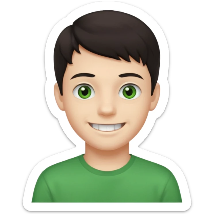 teenager-boy-dark-hair-green-eyes-tshirt-smiling-with-teeth-showing sticker