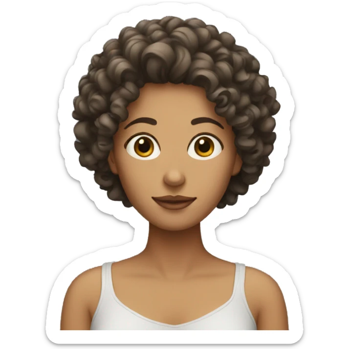 Women with curly hair  sticker