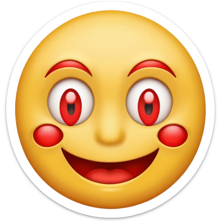 Insane smiley face  who wants to spend money and looks evil but make it with red tired eyes because it’s addicted  sticker