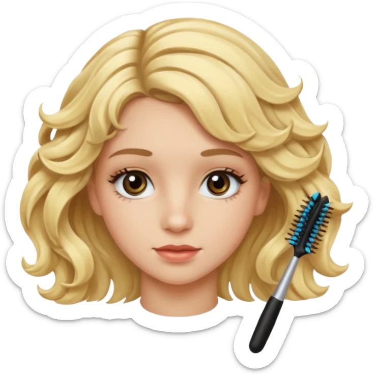 wawy haired blonde teenage girl with mascara sticker