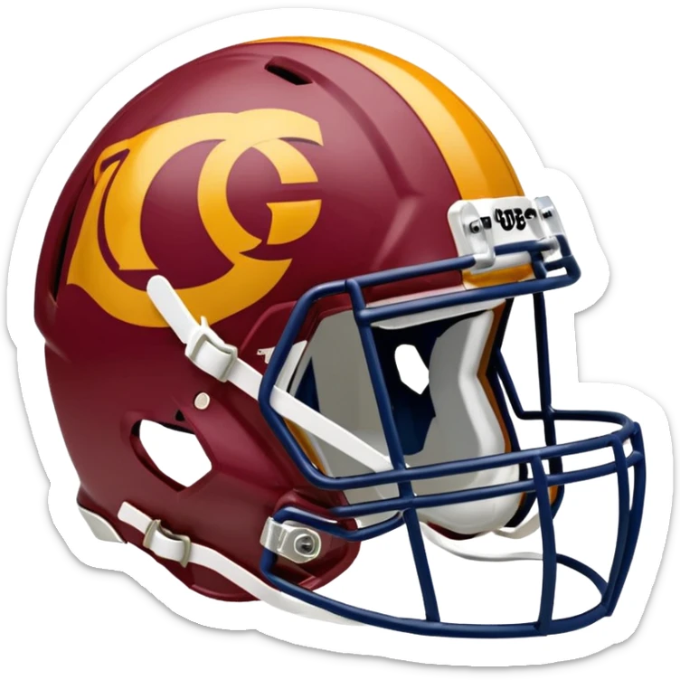 Washington commanders, football helmet facing Chicago Bears football helmet sticker