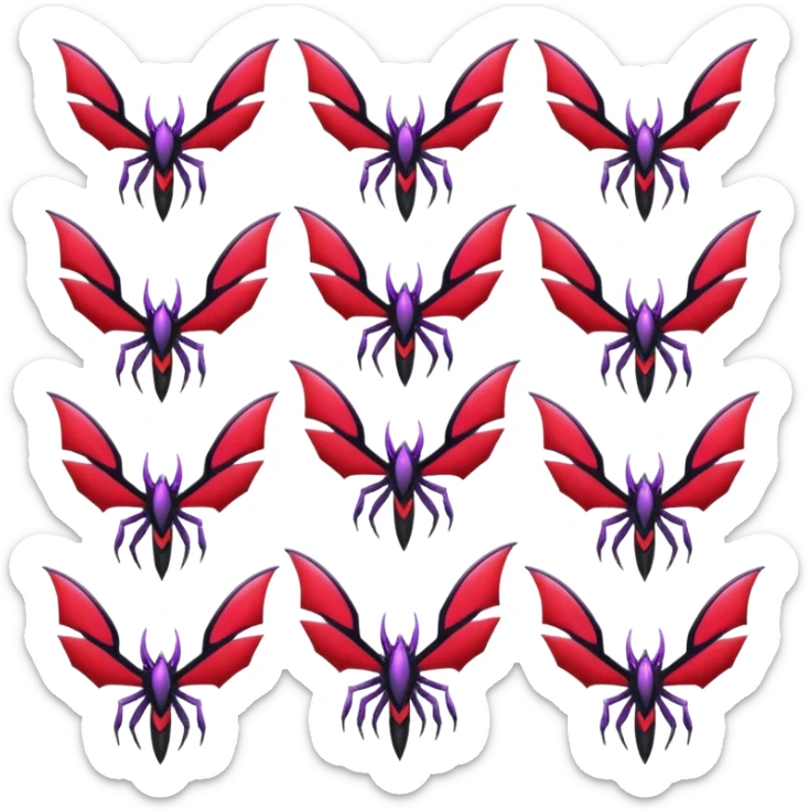 Shiny Oily Glossy Yveltal-Scyther-Darkrai-Genesect-Lunala-Vikavolt-fusion sticker