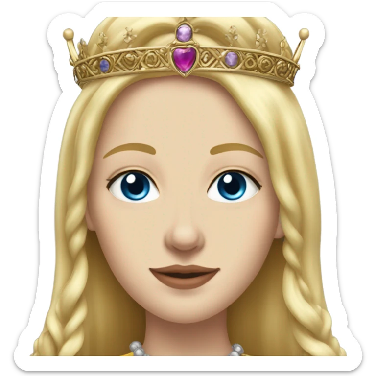 Queen Jane tudor England long blonde hair crown pretty detail sticker