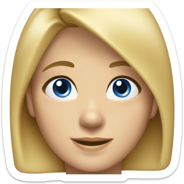 Blond Blue eyes happy girl with a bob Cut hai in turtleneck sweater sticker