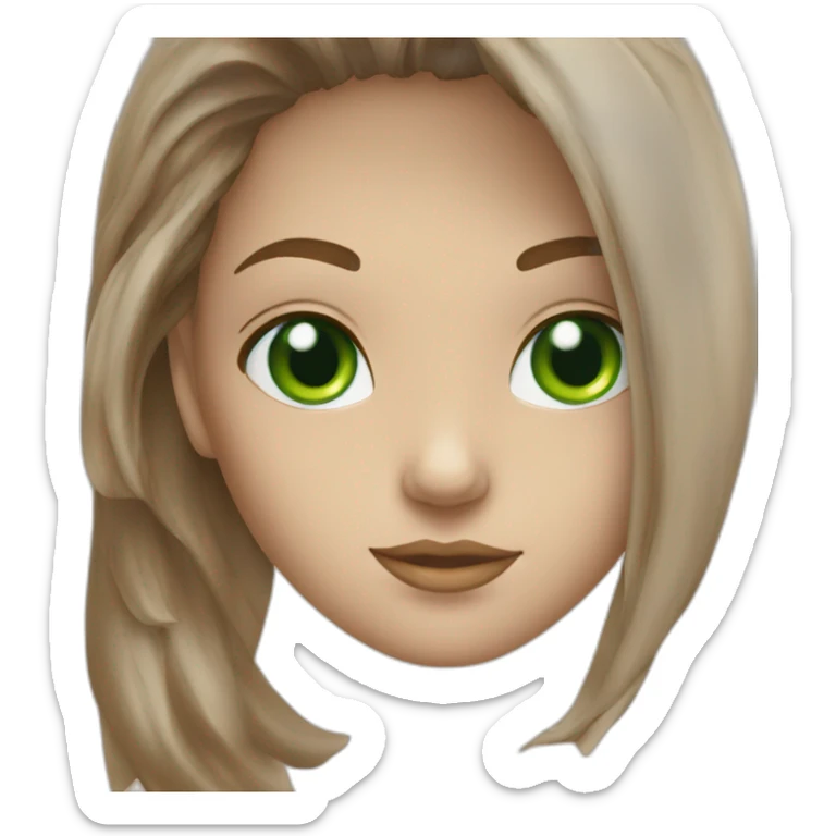 Golf swing beautiful girl head brown with a green eyes in the beach  sticker