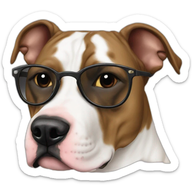 American Staffordshire oreilles coupées lunettes de soleil noire sticker